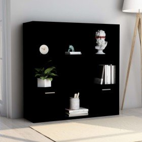 Estantería de madera contrachapada negro 98x30x98 cm en Librerías y estanterías | Comprar online en Foru.es