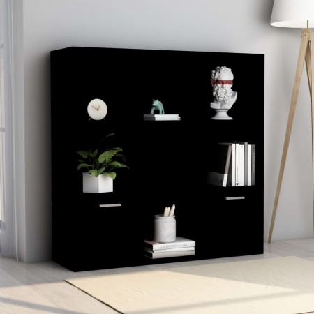 Estantería de madera contrachapada negro 98x30x98 cm en Librerías y estanterías | Comprar online en Foru.es