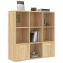 Estantería madera contrachapada color roble Sonoma 98x30x98cm en Librerías y estanterías | Comprar online en Foru.es