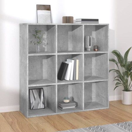 Estantería madera de ingeniería gris hormigón 98x29x97,5 cm en Librerías y estanterías | Comprar online en Foru.es