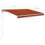 Toldo retráctil manual con postes naranja y marrón 3,5x2,5 m en Toldos | Comprar online en Foru.es