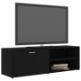 Mueble de TV madera contrachapada negra 120x34x37 cm en Muebles TV | Comprar online en Foru.es
