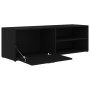 Mueble de TV madera contrachapada negra 120x34x37 cm en Muebles TV | Comprar online en Foru.es