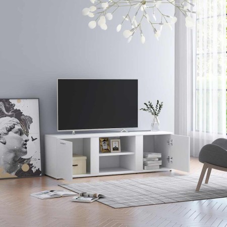 Mueble de TV madera contrachapada blanco 120x34x37 cm en Muebles TV | Comprar online en Foru.es