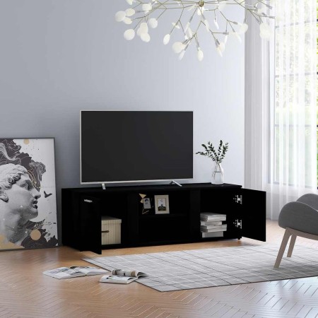 Mueble de TV madera contrachapada negra 120x34x37 cm en Muebles TV | Comprar online en Foru.es