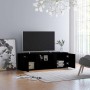 Mueble de TV madera contrachapada negra 120x34x37 cm en Muebles TV | Comprar online en Foru.es