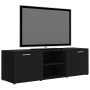 Mueble de TV madera contrachapada negra 120x34x37 cm en Muebles TV | Comprar online en Foru.es