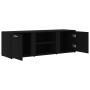 Mueble de TV madera contrachapada negra 120x34x37 cm en Muebles TV | Comprar online en Foru.es