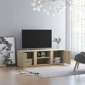 Mueble de TV madera contrachapada color roble 120x34x37 cm en Muebles TV | Comprar online en Foru.es