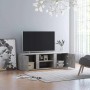Mueble de TV madera contrachapada gris hormigón 120x34x37 cm en Muebles TV | Comprar online en Foru.es