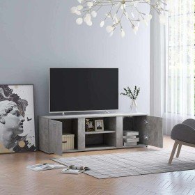 Mueble de TV madera contrachapada gris hormigón 120x34x37 cm en Muebles TV | Comprar online en Foru.es