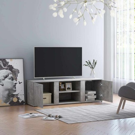 Mueble de TV madera contrachapada gris hormigón 120x34x37 cm en Muebles TV | Comprar online en Foru.es