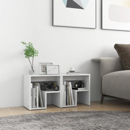 Mesitas de noche 2 uds madera contrachapada blanco 40x30x40 cm de vidaXL, Mesitas de noche - Ref: Foro24-806329, Precio: 40,5...