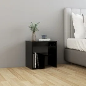 Black plywood bedside table 40x30x40 cm by vidaXL, Nightstands - Ref: Foro24-806330, Price: 31,64 €, Discount: %