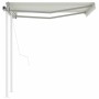 Toldo retráctil automático con postes crema 3,5x2,5 m en Toldos | Comprar online en Foru.es