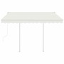 Toldo retráctil automático con postes crema 3,5x2,5 m en Toldos | Comprar online en Foru.es