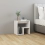 Mesita de noche madera contrachapada blanco brillo 40x30x40 cm de vidaXL, Mesitas de noche - Ref: Foro24-806340, Precio: 31,6...