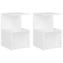 Mesitas de noche 2 uds madera contrachapada blanco 35x35x55 cm de vidaXL, Mesitas de noche - Ref: Foro24-806347, Precio: 49,6...