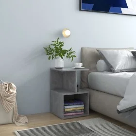 Concrete gray engineered wood bedside table 35x35x55 cm by vidaXL, Nightstands - Ref: Foro24-806354, Price: 30,31 €, Discount: %