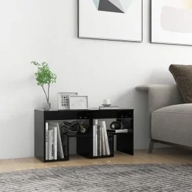 Mesitas de noche 2 uds madera contrachapada negro 40x30x40 cm de vidaXL, Mesitas de noche - Ref: Foro24-806331, Precio: 48,16...