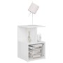 Mesita de noche madera contrachapada blanco brillo 35x35x55 cm de vidaXL, Mesitas de noche - Ref: Foro24-806358, Precio: 34,3...