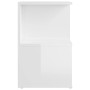 Mesita de noche madera contrachapada blanco brillo 35x35x55 cm de vidaXL, Mesitas de noche - Ref: Foro24-806358, Precio: 34,3...