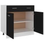 Cajón bajo "Lyon" negro, 80 x 46 x 81,5 cm, madera de ingeniería en Armarios de cocina | Comprar online en Foru.es
