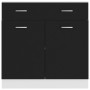Cajón bajo "Lyon" negro, 80 x 46 x 81,5 cm, madera de ingeniería en Armarios de cocina | Comprar online en Foru.es