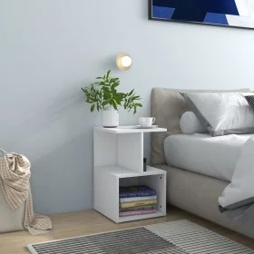 Mesita de noche madera de ingeniería blanca 35x35x55 cm de vidaXL, Mesitas de noche - Ref: Foro24-806346, Precio: 30,77 €, De...