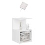 Mesita de noche madera de ingeniería blanca 35x35x55 cm de vidaXL, Mesitas de noche - Ref: Foro24-806346, Precio: 31,16 €, De...