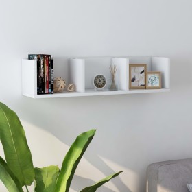 Estante de pared para CD madera contrachapada blanco 75x18x18cm en Estanterías | Comprar online en Foru.es