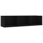 Estante de pared para CD madera contrachapada negro 75x18x18cm en Estanterías | Comprar online en Foru.es
