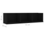 Estante de pared para CD madera contrachapada negro 75x18x18cm en Estanterías | Comprar online en Foru.es