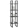 Estantería 4 niveles madera maciza de pino gris 40x30x140 cm de vidaXL, Librerías y estanterías - Ref: Foro24-806424, Precio:...