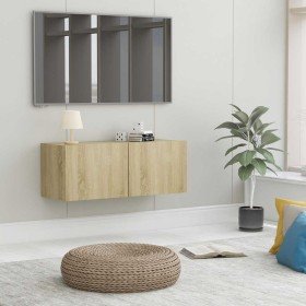 Mueble para TV madera contrachapada color roble 80x30x30 cm en Muebles TV | Comprar online en Foru.es