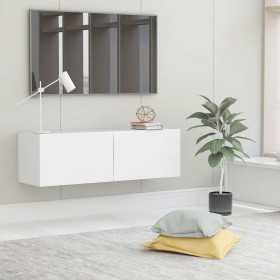 Mueble para TV pared madera contrachapada blanco 100x30x30 cm en Muebles TV | Comprar online en Foru.es