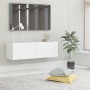 Mueble para TV pared madera contrachapada blanco 100x30x30 cm en Muebles TV | Comprar online en Foru.es
