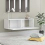 Mueble para TV pared madera contrachapada blanco 100x30x30 cm en Muebles TV | Comprar online en Foru.es