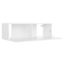 Mueble para TV pared madera contrachapada blanco 100x30x30 cm en Muebles TV | Comprar online en Foru.es