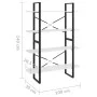 Estantería 4 niveles madera contrachapada blanco 100x30x140 cm de vidaXL, Librerías y estanterías - Ref: Foro24-806477, Preci...