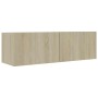 Mueble para TV madera contrachapada color roble 100x30x30 cm en Muebles TV | Comprar online en Foru.es