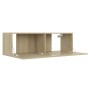 Mueble para TV madera contrachapada color roble 100x30x30 cm en Muebles TV | Comprar online en Foru.es