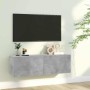 Mueble para TV madera contrachapada gris hormigón 100x30x30 cm en Muebles TV | Comprar online en Foru.es