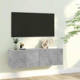 Mueble para TV madera contrachapada gris hormigón 100x30x30 cm en Muebles TV | Comprar online en Foru.es