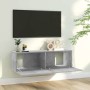Mueble para TV madera contrachapada gris hormigón 100x30x30 cm en Muebles TV | Comprar online en Foru.es