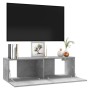 Mueble para TV madera contrachapada gris hormigón 100x30x30 cm en Muebles TV | Comprar online en Foru.es