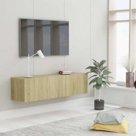 Mueble para TV madera contrachapada color roble 120x30x30 cm en Muebles TV | Comprar online en Foru.es