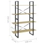 Estantería de 4 niveles contrachapada roble Sonoma 100x30x140cm de vidaXL, Librerías y estanterías - Ref: Foro24-806480, Prec...