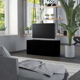 Mueble para TV madera contrachapada negro 80x34x36 cm en Muebles TV | Comprar online en Foru.es