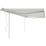 Toldo manual retráctil con postes color crema 4x3 m en Toldos | Comprar online en Foru.es